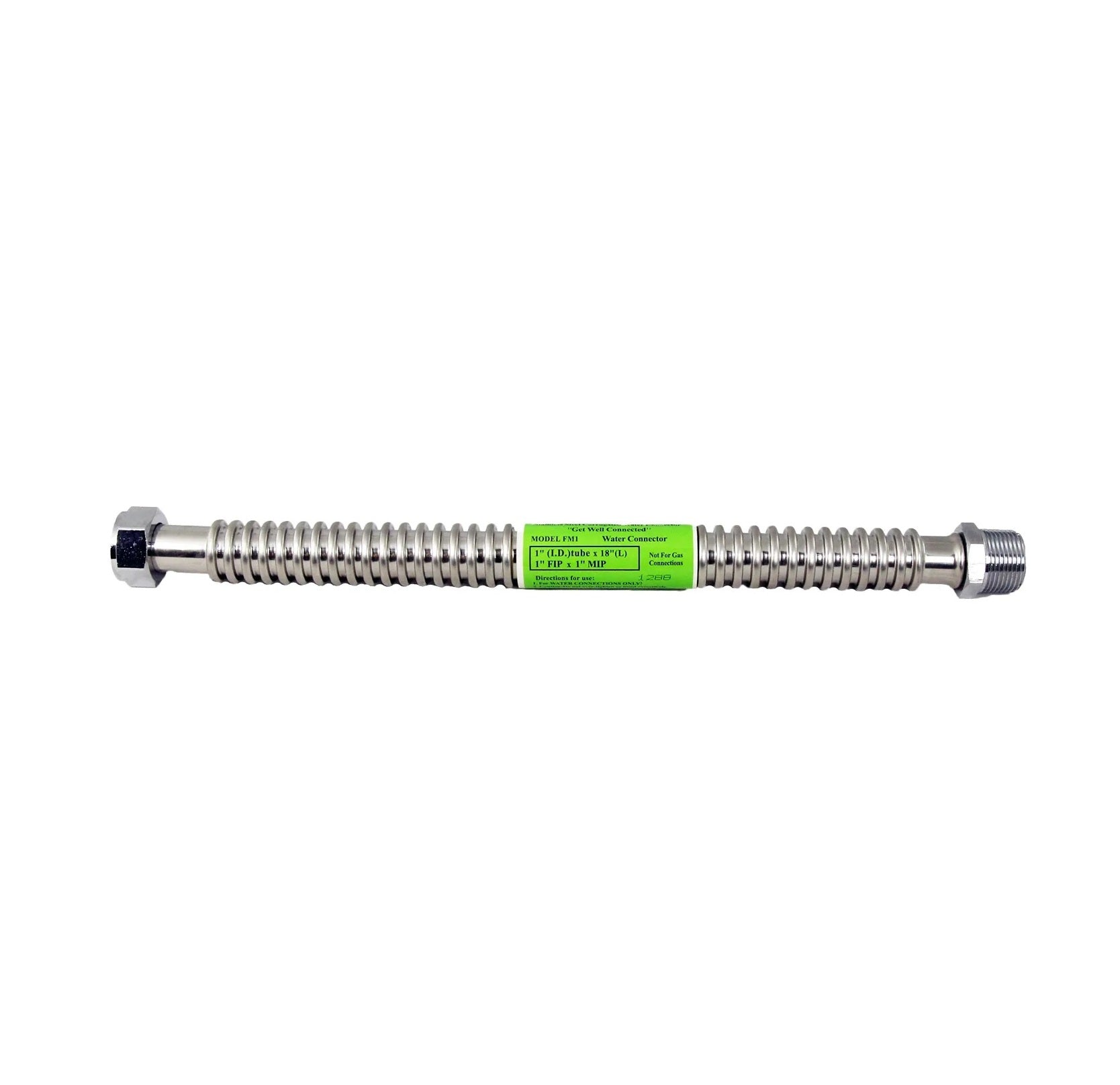 1" Fip X 1" Mip X 18" Stainless Steel Flex Connector
