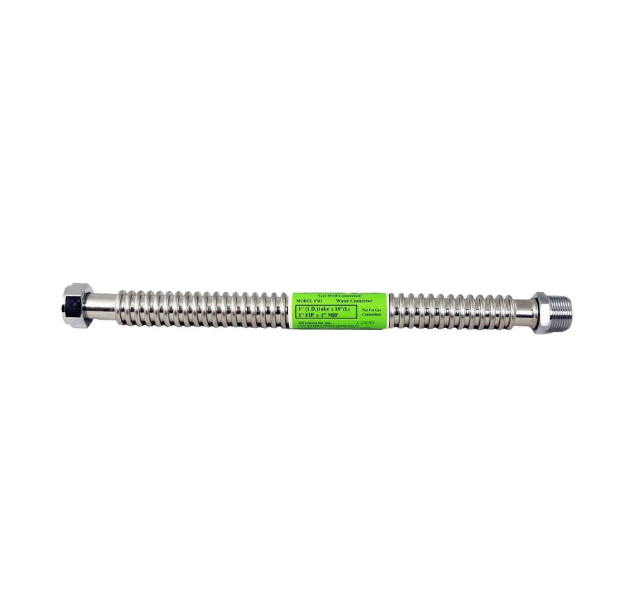 1" Fip X 1" Mip X 18" Stainless Steel Flex Connector