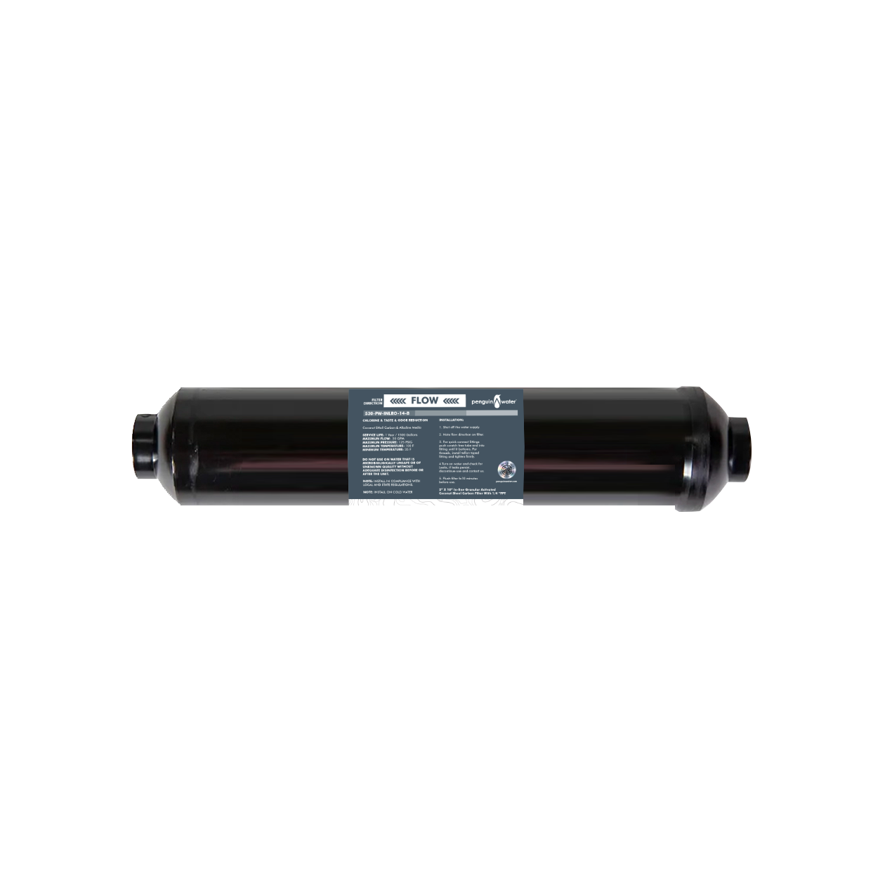 360 2" x 10" In-line GAC Coconut Carbon, 1/4" FPT